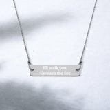 I’ll walk you through the fire Engraved Silver Bar Chain Necklace