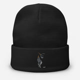 Leaning back silhouette Embroidered Beanie