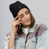 Leaning back silhouette Embroidered Beanie