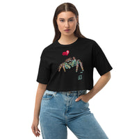 Love spider Loose drop shoulder crop top