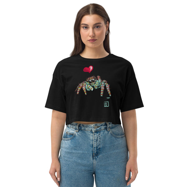 Love spider Loose drop shoulder crop top