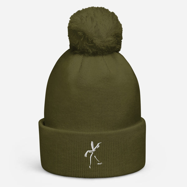 Cross silhouette Pom pom beanie