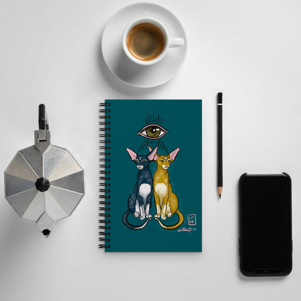 Sun and moon cats Spiral notebook