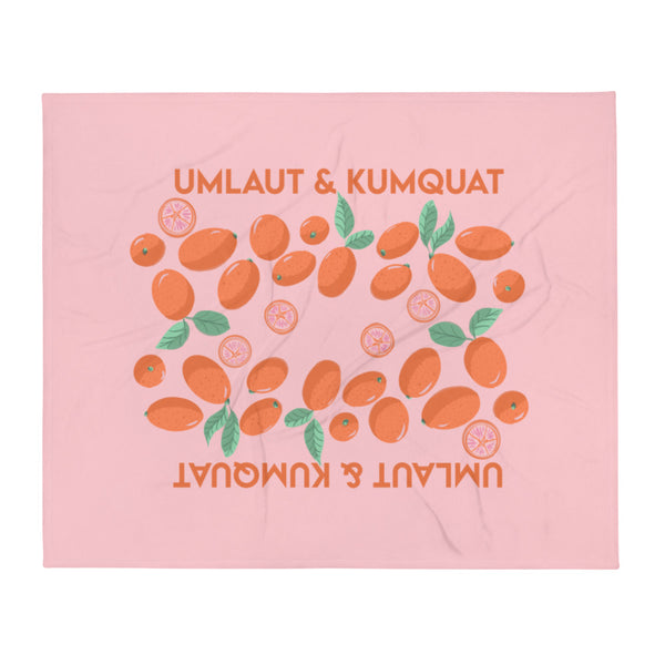 Umlaut and kumquat Throw Blanket