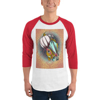 Batting around 3/4 sleeve raglan shirt