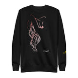 Leaning back silhouette (pink) Unisex Fleece Pullover