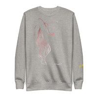 Leaning back silhouette (pink) Unisex Fleece Pullover