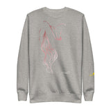 Leaning back silhouette (pink) Unisex Fleece Pullover
