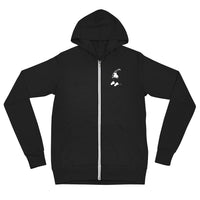 Kneeling silhouette Unisex zip hoodie