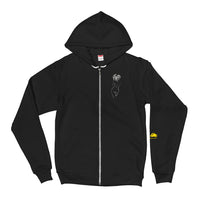 Back silhouette inverse zip hoodie