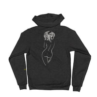 Back silhouette inverse zip hoodie